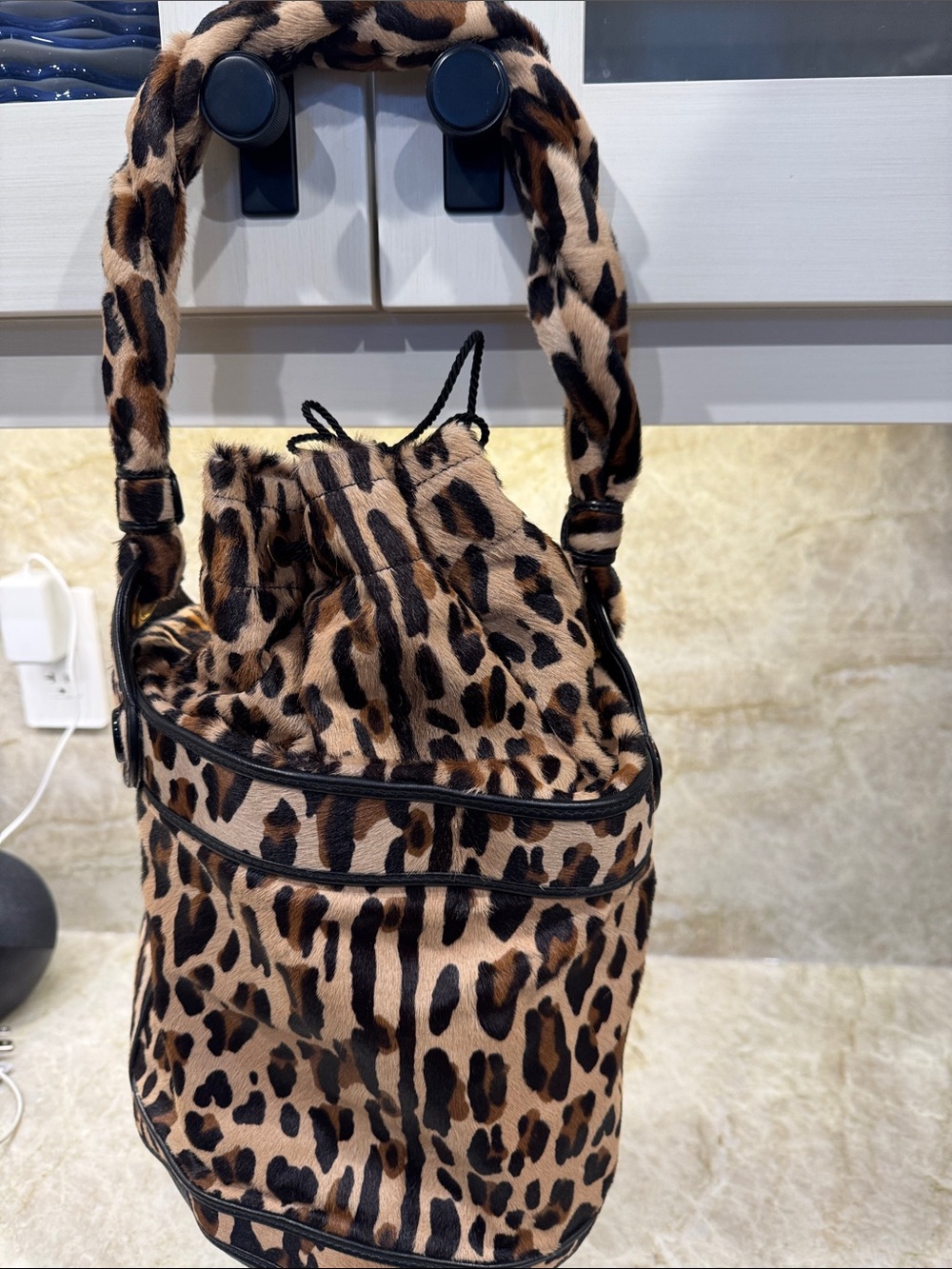 Fendi Calfskin Drawstring Bucket Bag - Brown